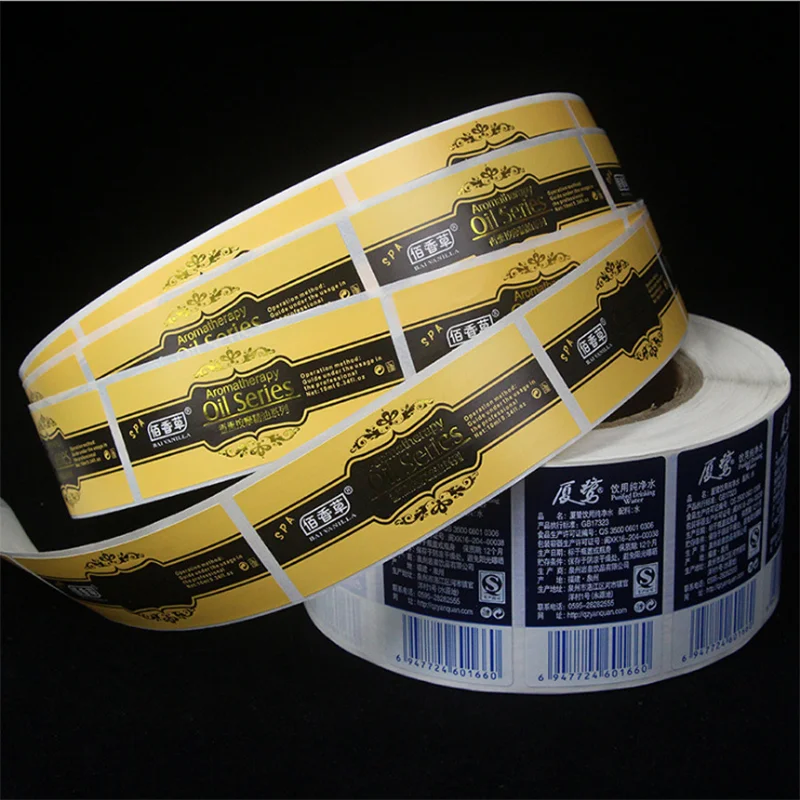 Color Printing Copperplate Paper Self-adhesive PVC Transparent Kraft Paper Writing Paper Packaging Label Sealing Sticker 1000PCS