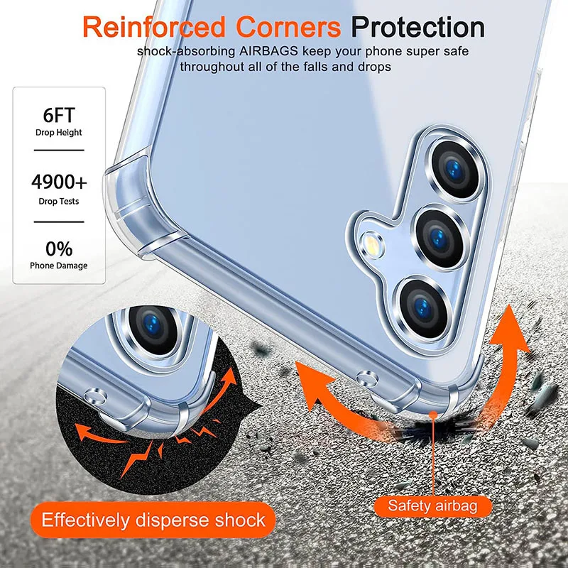 Shockproof Clear Silicone Case For Samsung Galaxy A21 A21S A31 A41 A51 A71 A81 A91 A12 A22 A32 A42 A52 A72 A13 A23 A33 A53 A73
