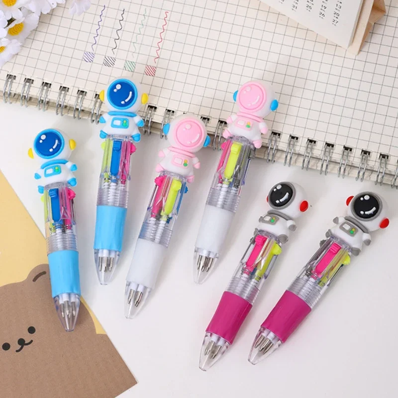 10Pcs/Lot Cute Cartoon Astronauts 4 Color Mini Ballpoint Pens SpaceMen Ball Point Multicolor Cool Pens Kids School Stationery