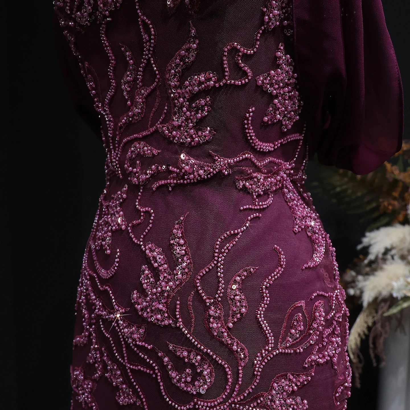 Sharon Said Elegantes Schulterfreies Abendkleid Meerjungfrau Perlenbesetztes Rückenfreies Ballkleid für Hochzeitsfeier SS622 Maßanfertigung – Detail 20