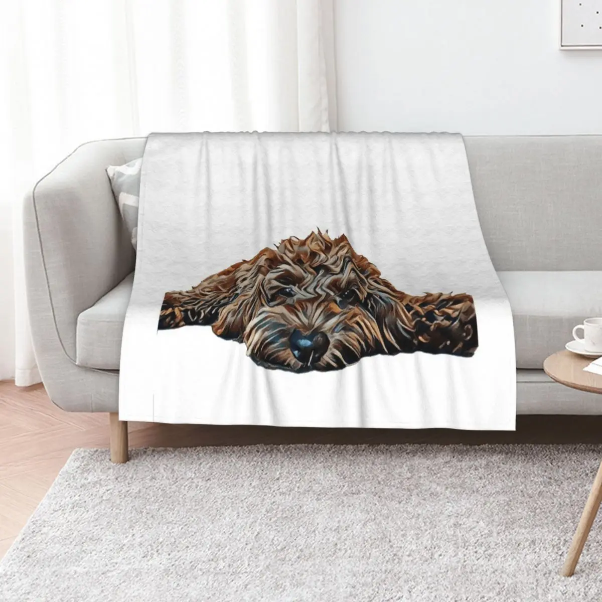 Chocolate/Brown Cockapoo - White Background Throw Blanket Stuffeds Plaid on the sofa Thins Sleeping Bag decorative Hair Blankets