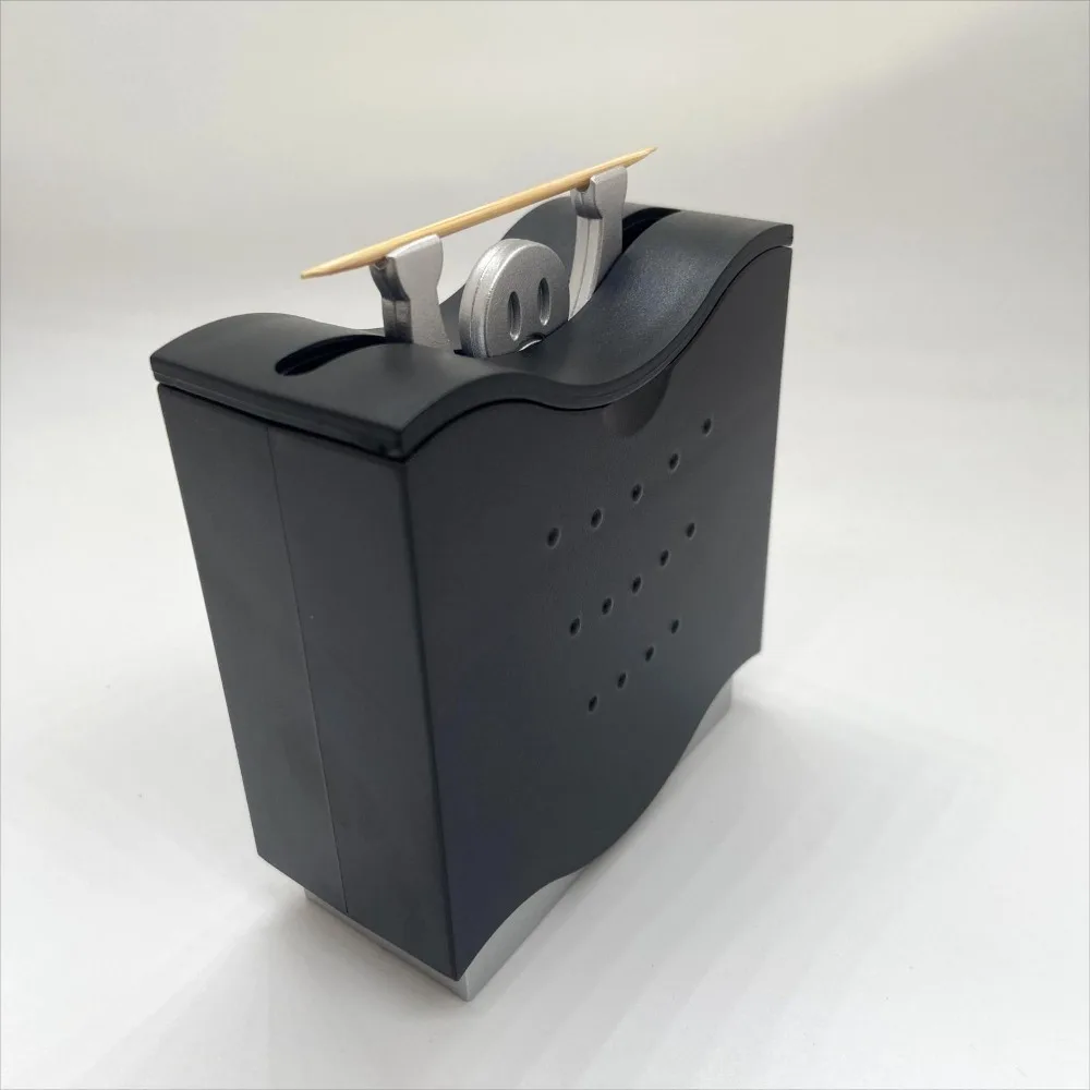 Durable Weightlifting Posture Hercules Toothpicks Dispenser Semi-automatic Plastic Toothpick Holder Black Toothpick Box Fruit