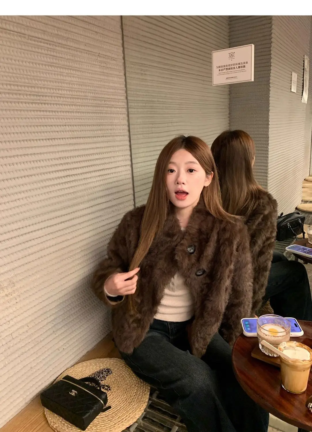 

Faux Fur Decor Coats Womens Motorcycle Long Christmas Ladies Techwear Corduroy Waistcoat Pattern Collar Rivet Panelled Placket