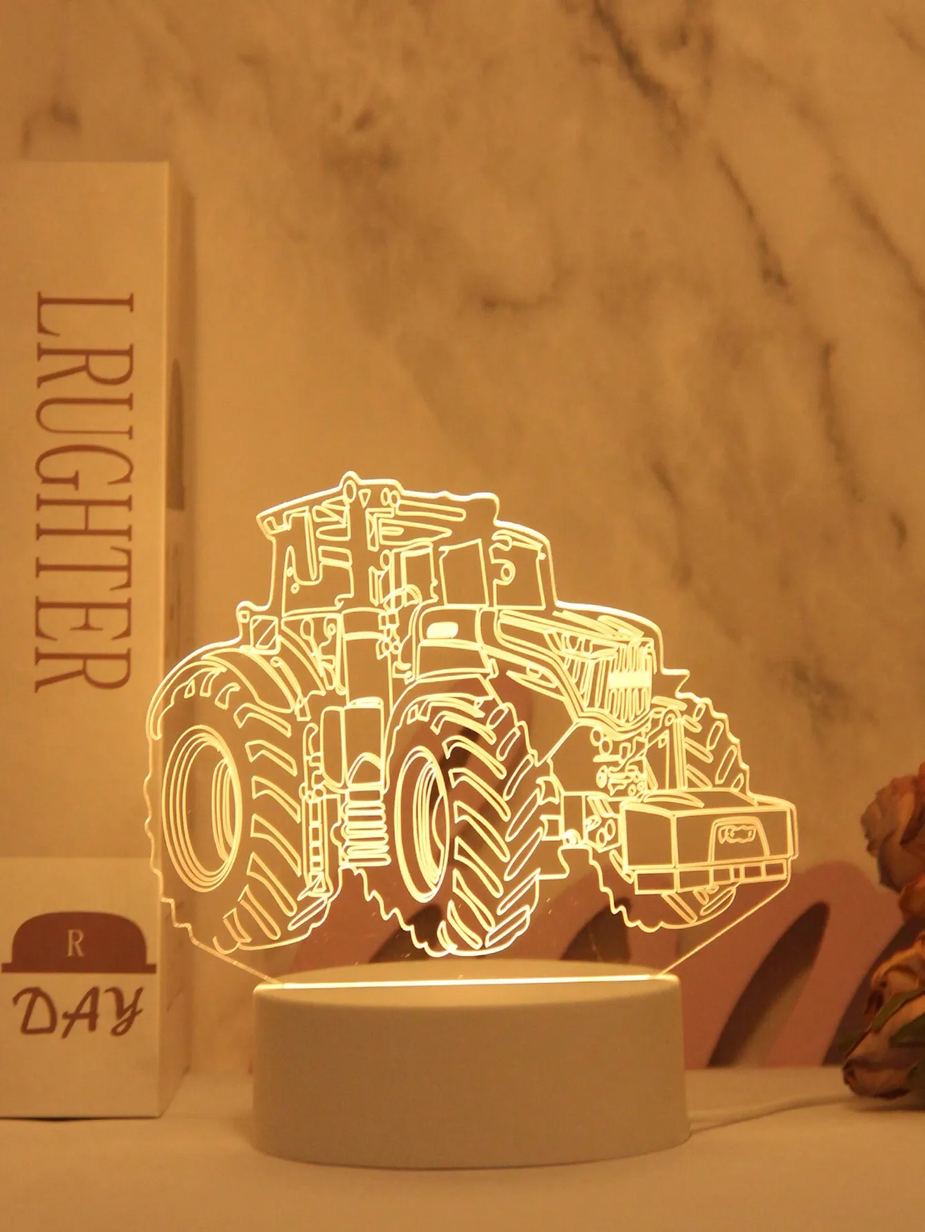 1 قطعة USB 3D رافعة شوكية لودر أطفال بالريموت كنترول ضوء الليل الإبداعي