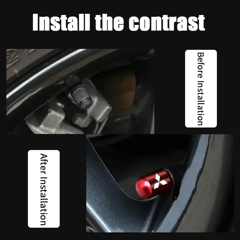 

For Mitsubishi Ralliart Lancer 9 10 ASX L200 Colt Pajero Outlander Eclipse Galant Car Wheel Tire Valve Caps Styling Accessories