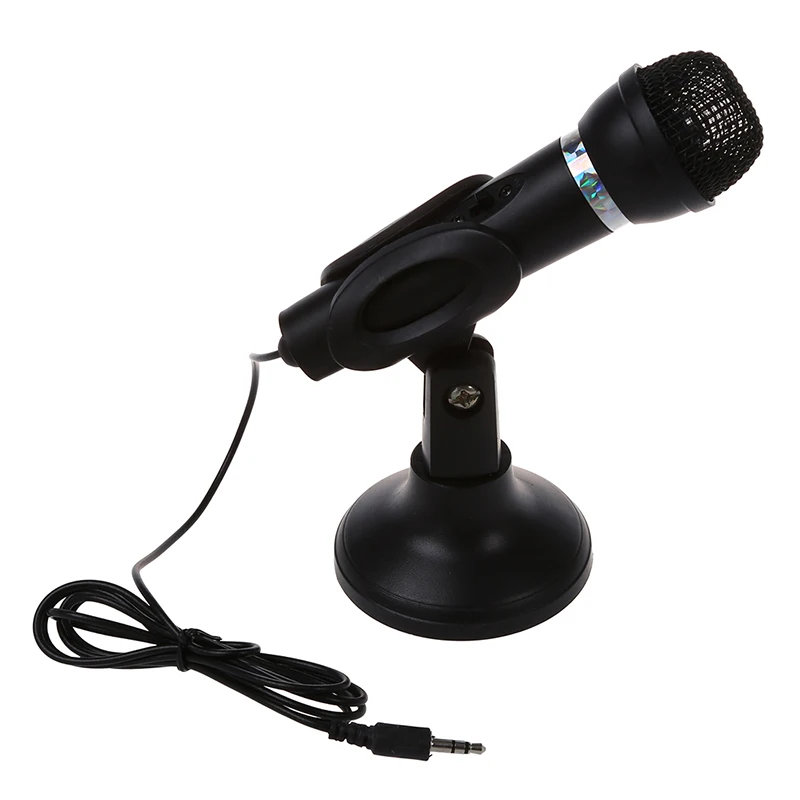 Omnidirectional Laptop PC Computer 3.5mm Network Stand Mini mini phone Mike Black-A68X
