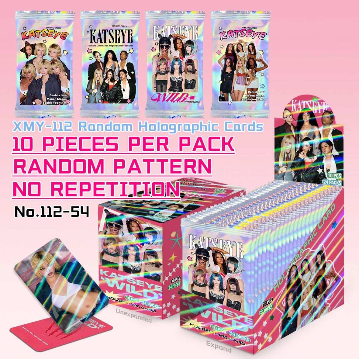 KATSEYE Gift Box New Album PinkyUP Peripheral LOMO Card Luggage Sticker Hanging Rope Set KPOP Exquisite Gift view 2