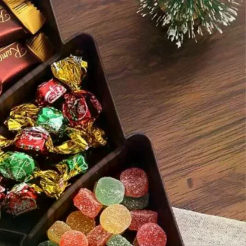 Christmas Tree Shape Living Room Candy Snacks Nuts Seeds Dry Fruits Plastic Plate Dishes Bowl Breakfast Plates Tray Tableware