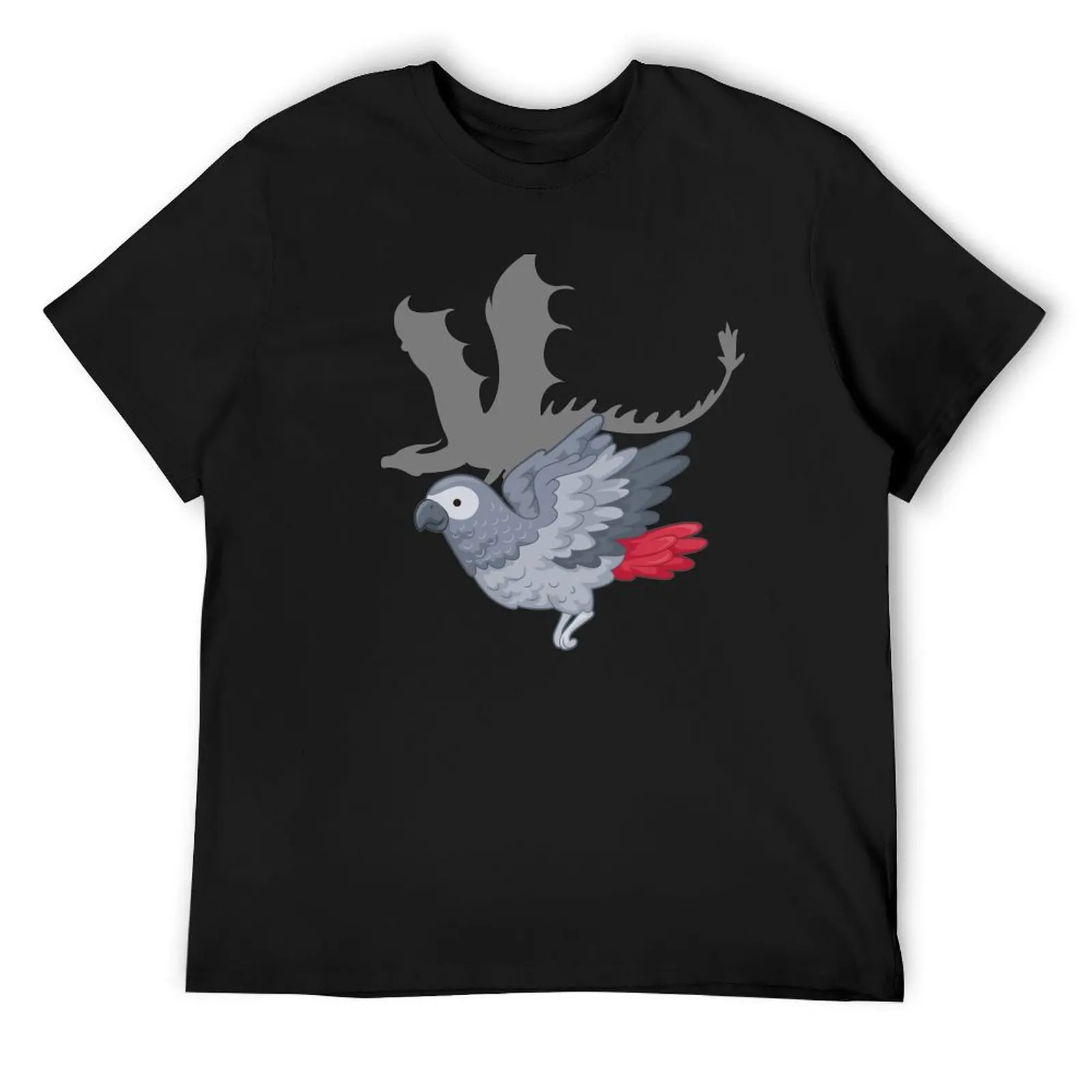 

Dragon African Grey Parrot Shirt , African Grey Dragon Birb Memes Funny Congo T-Shirt Short sleeve tee Men's t-shirts