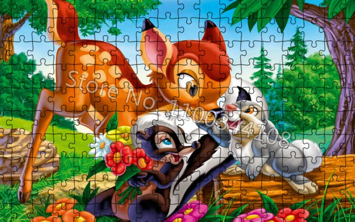 Disney filme bambi quebra-cabeças dos desenhos animados animal veados imagem 300/500/1000 peças quebra-cabeça para adultos brinquedos de descompressão presentes