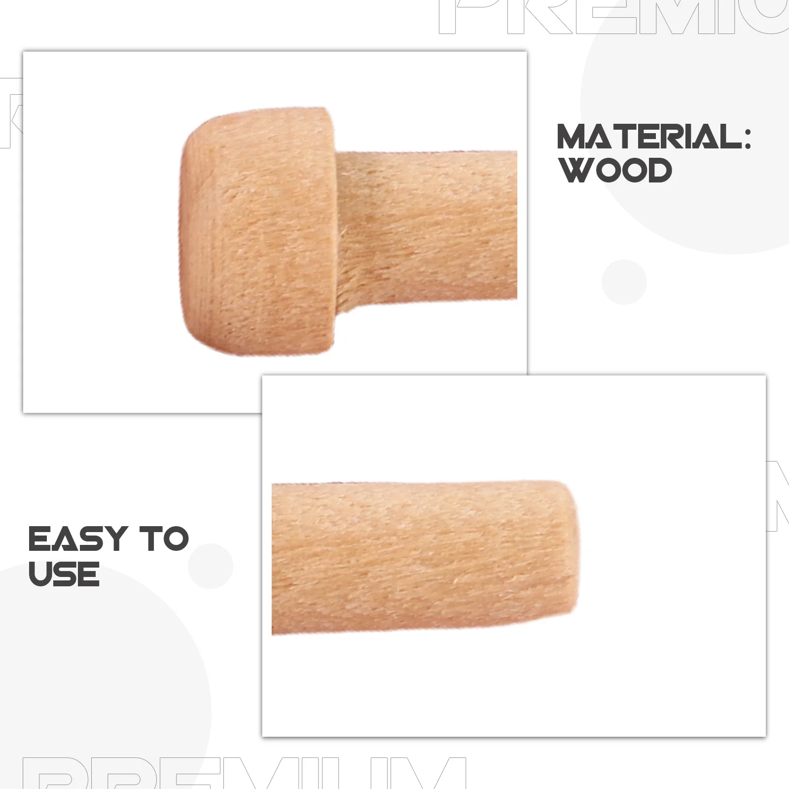 50 قطعة أوتاد المحور الخشبي غير المطلية مقابض الفطر الصغيرة الطويلة الفارغة لتقوم بها بنفسك قطار الحرفية الاطفال مشاريع النجارة العصي الحرفية الخشب #4