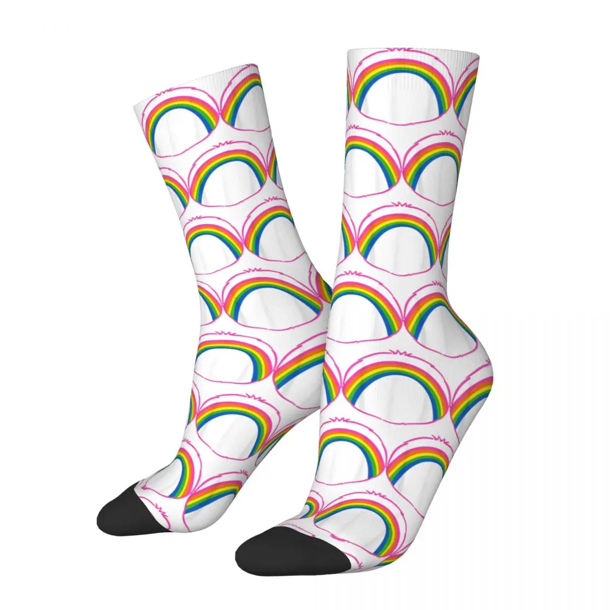 

Winter Warm Fashion Men's Women's Care Bears Cheer Belly Socks Sweat Absorbing Middle Tube Socks
