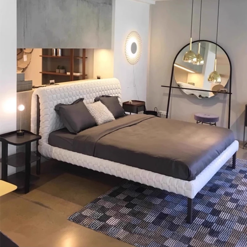 

King Size 180x200 Cm Single Bed Frames Bases Lit Luxe Cosy Double Bed Wooden Headboard Queen Cama Matrimoniales Furnitures Home