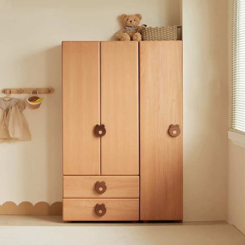 

Nordic Modular Small Closet Wooden Cabinets Handle Kids Storage Organizer Wardrobe Bedroom Clothes Teen Armario Furniture