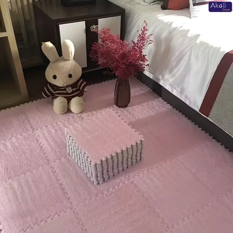 12 قطعة من سجادة أرضية رغوية من القطيفة الناعمة المتشابكة سجادة غير قابلة للانزلاق سجادة لعب سميكة لغرفة المعيشة وغرفة النوم وغرفة الأطفال ديكور المنزل #5