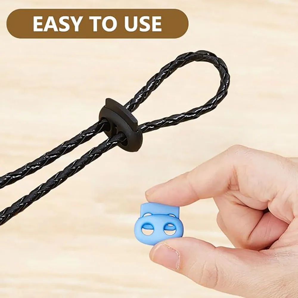 12pcs/pack Mixed Colorful 5mm Hole Plastic Stopper Cord Lock Bean Toggle Clip Apparel Shoelace Sportswear Accessorie