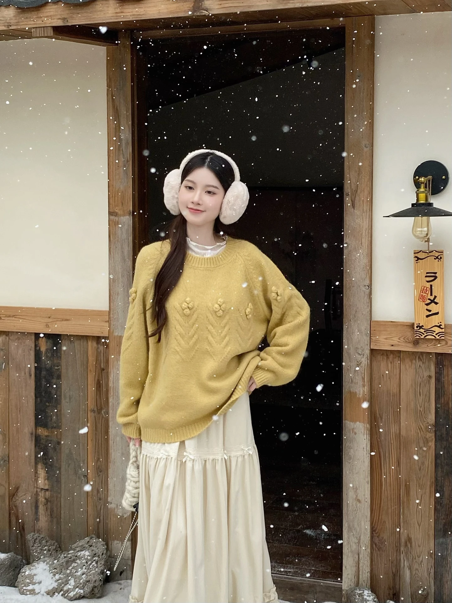 

Вязаный свитер MOBAI в стиле ретро, утепленный, с круглым вырезом, свободный крой, осенне-зимний, теплый, однотонный, для женщин