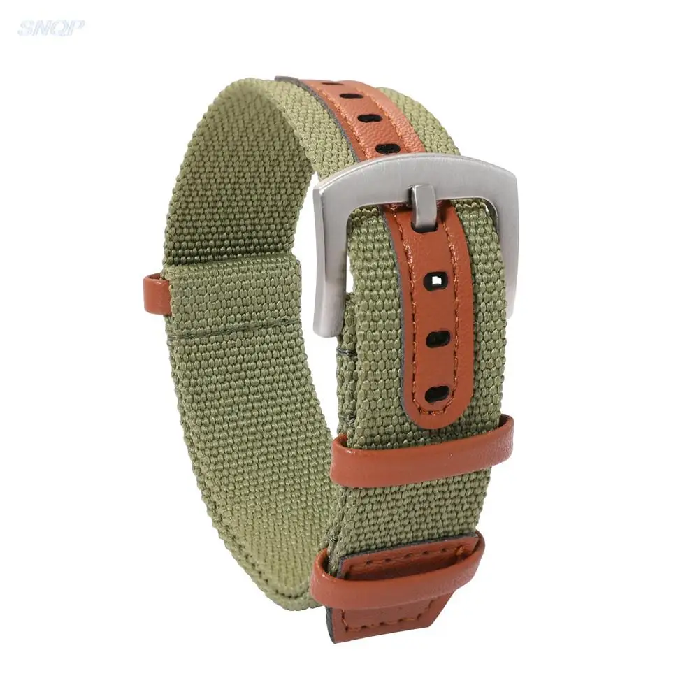 20mm 22mm Nylon Leather  Seatbelt Watch Strap Men Military Sport Wrist Band Bracelet Accessories for Hamilton/Rolex/Seiko