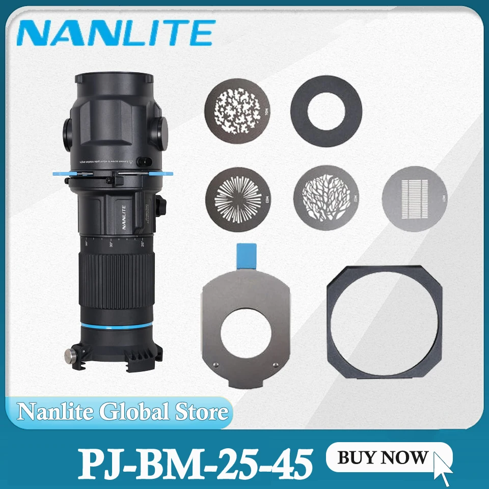 

Nanlite PJ-BM-25-45 с креплением Bowens 25 ° -45 ° Проекционная насадка, объектив для фотосъемки, световые аксессуары