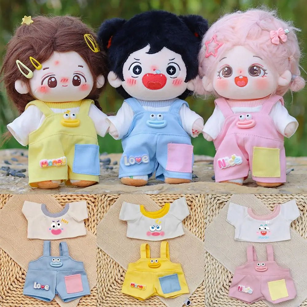 DIY Dress Up 20cm Cotton Doll Clothes Kids Toys Toy Gift Cotton Doll Blouse Overalls Casual Wears Dressing Game Accessories