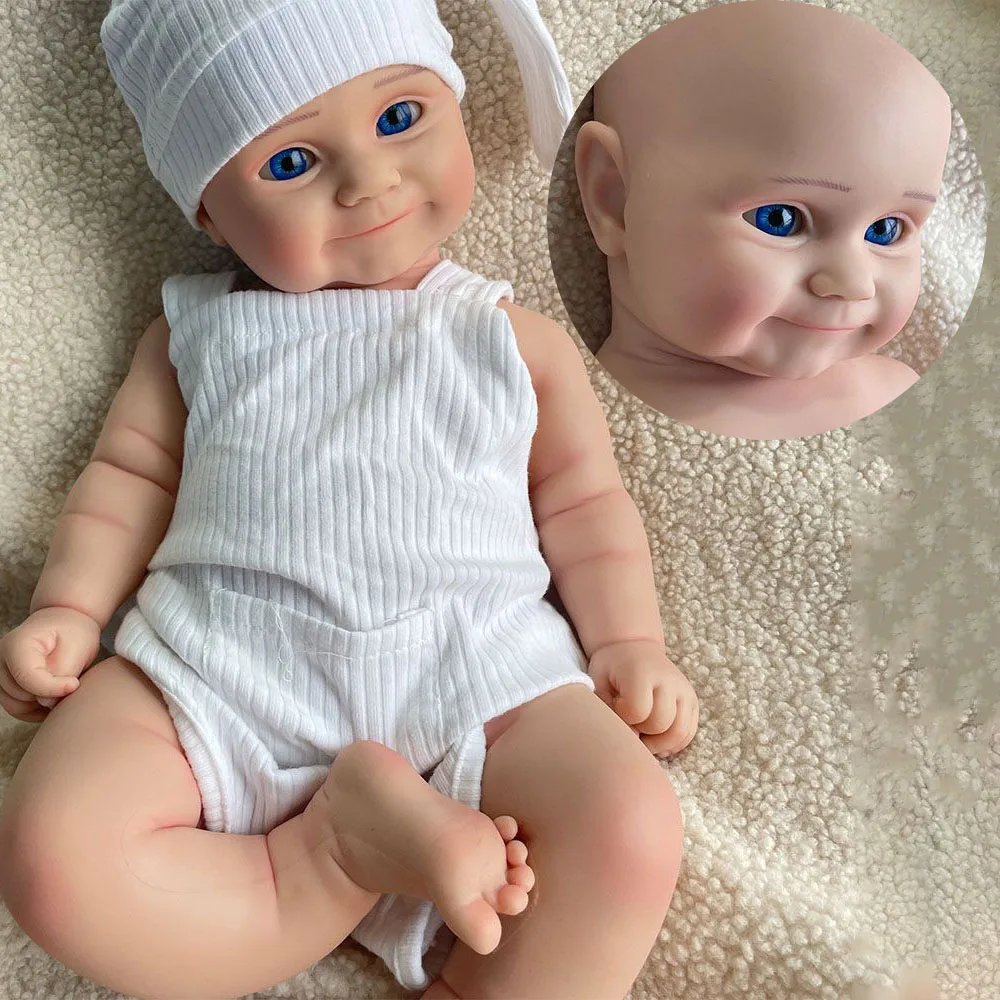 

20 Inch Silicone Reborn Doll Girl Full Body Soft with Blue Eyes Painted 3D Skin and Unpainted Blank Baby Birthday Gift Kids Toy