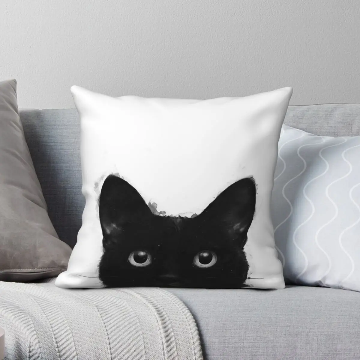 Spooky Cat Needs Some Love Square Pillowcase Polyester Linen Velvet Creative Zip Decorative Pillow Case Bed Cushion Cover 18