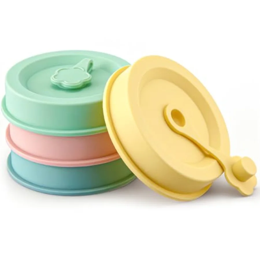 

4-упаковка крышек для банок Mason с отверстием для соломинки и пробкой, подходят для банок с обычным и широким горлышком, многоразовые силиконовые крышки для питья для шариков Ker