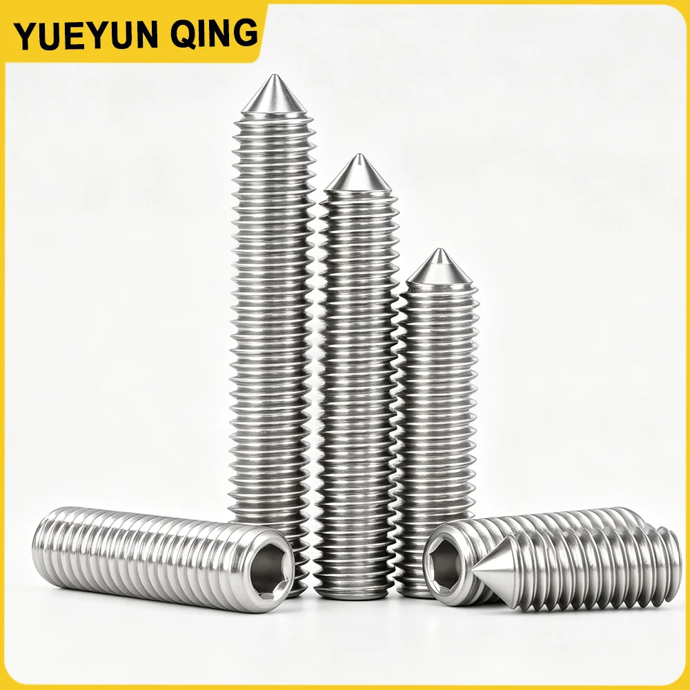 10/20/30/50pcs Hexagon Socket Set Screw Grub Screws M2 M2.5 M3 M4 M5 M6 M8 M10 304 Stainless Steel Allen Head Hex Socket Screw
