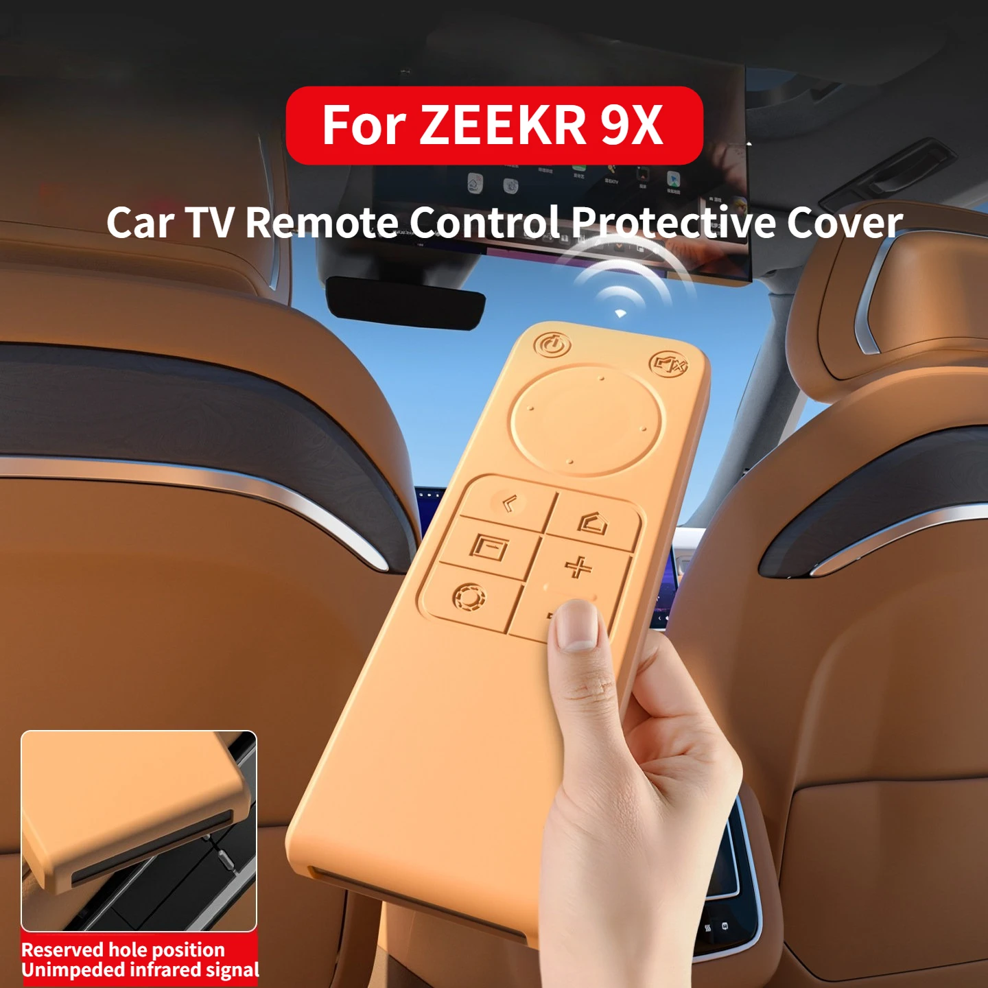

For ZEEKR 9X Car TV Remote Control Protective Cover All inclusive Silicone Anti Fall Remote Control Shell Interior Accessories