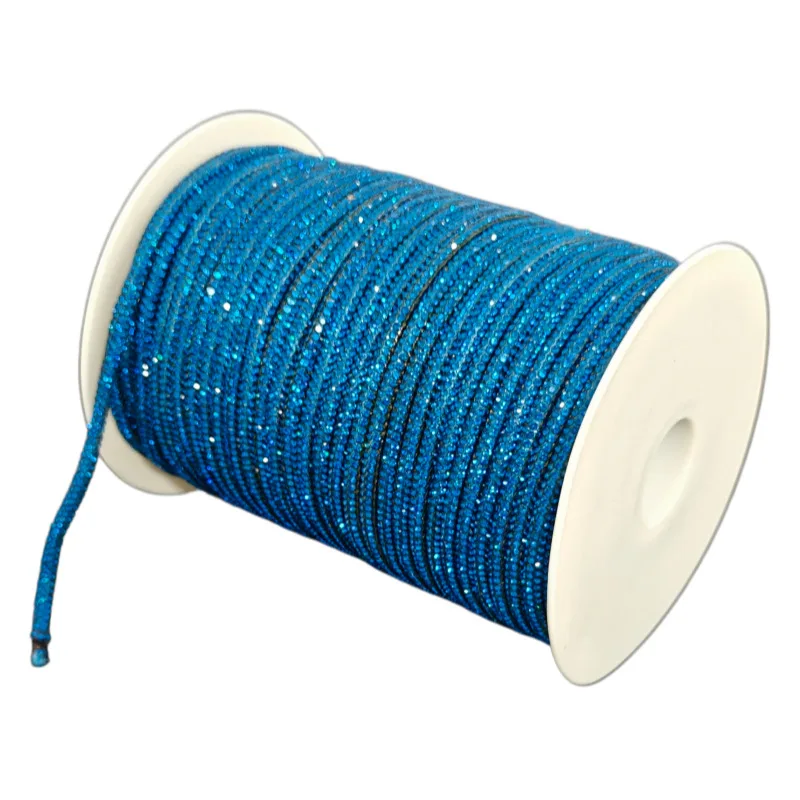 Weißes Kristall-Strassband 4mm Baumwollkern-Seil 10-50 Yards für Nähen Kleidung Taschen Hüte DIY Handwerk