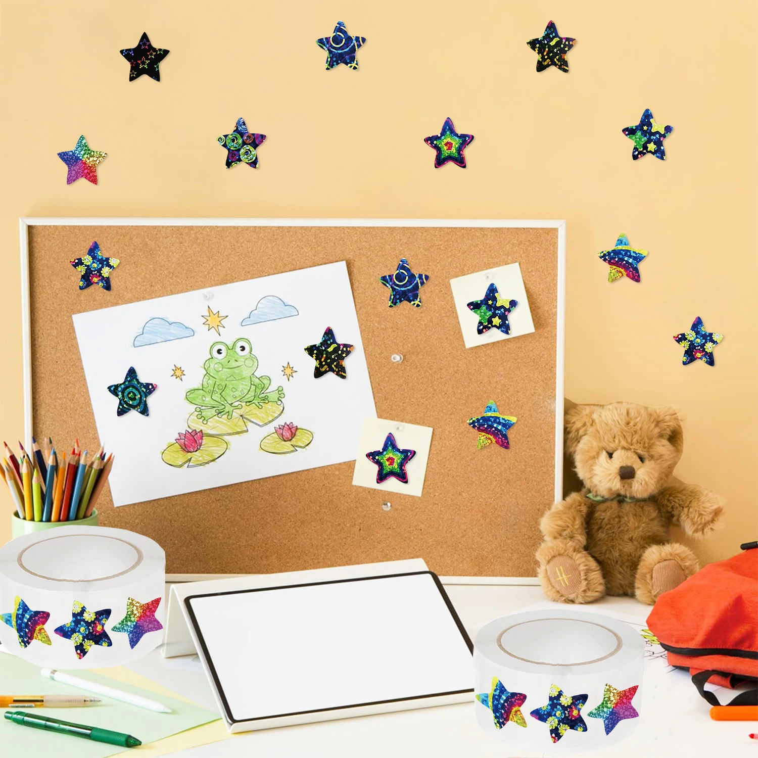 500 قطعة من ملصقات ملصقات حزمة مكافأة على شكل قطة سوداء ديزي ستار ملصقات ختم ممتعة ملصقات جوائز ملونة كرتونية #4