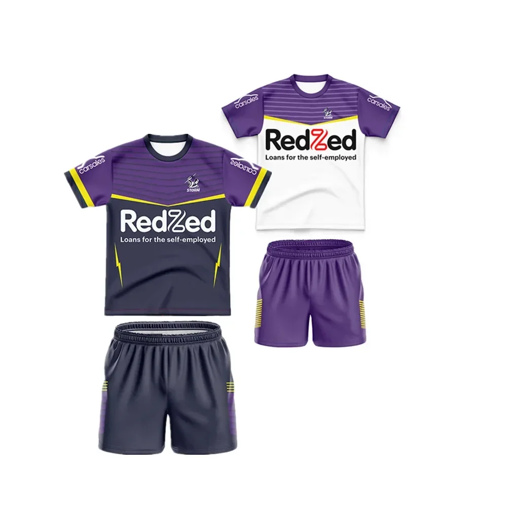 

2024 Melbourne Storms Kids Kit Home / Away Rugby Jersey Size:16-26 （Print Custom Name Number