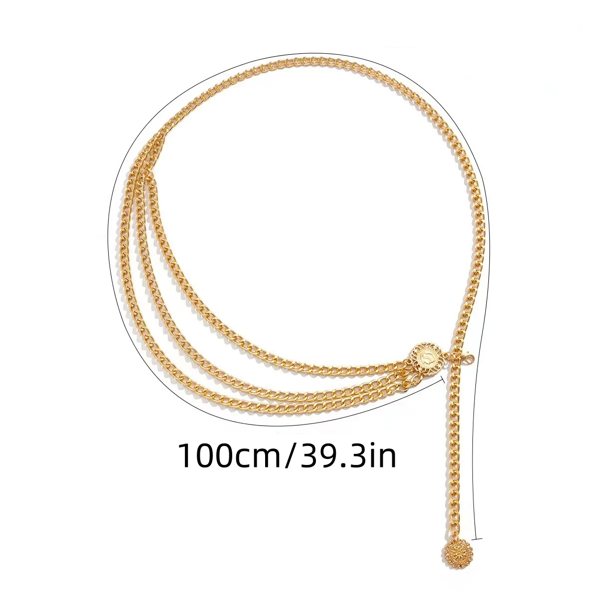 Boho Sexy Frauen Mode Gürtel Hüfte Hohe Taille Gold Silber Farbe Schmale Metall Körper Kette Chunky Fransen Neue – Detail 1