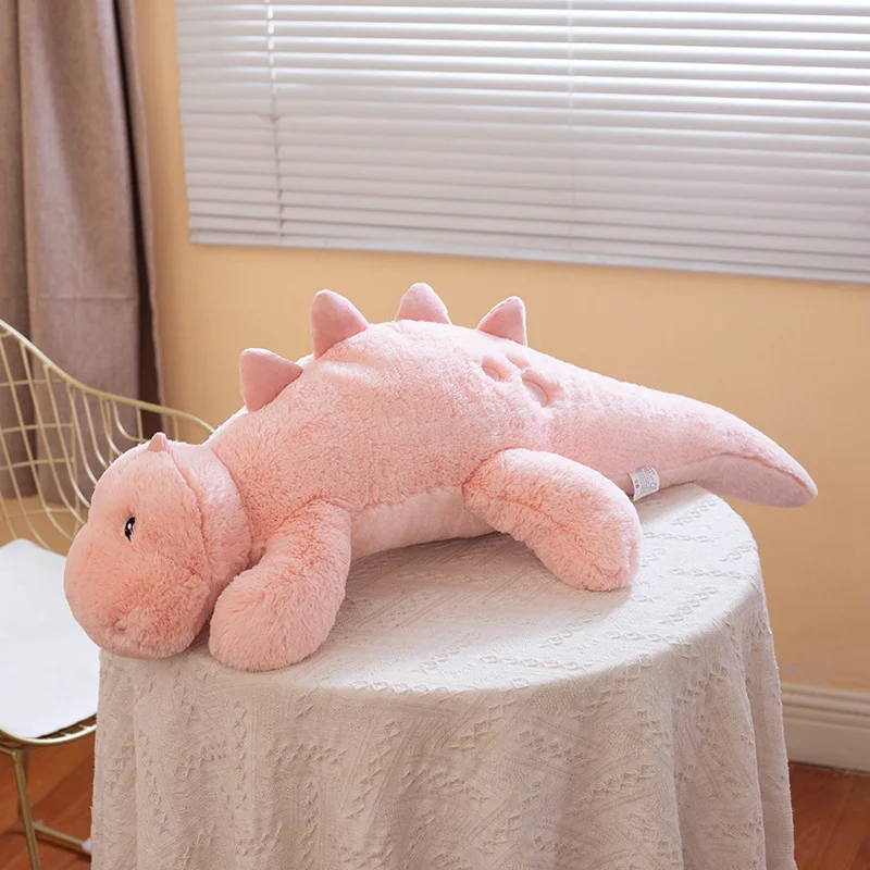 

90cm super soft kawaii pink green dinosaur animal plush throw pillow for children's favorite birthday gift