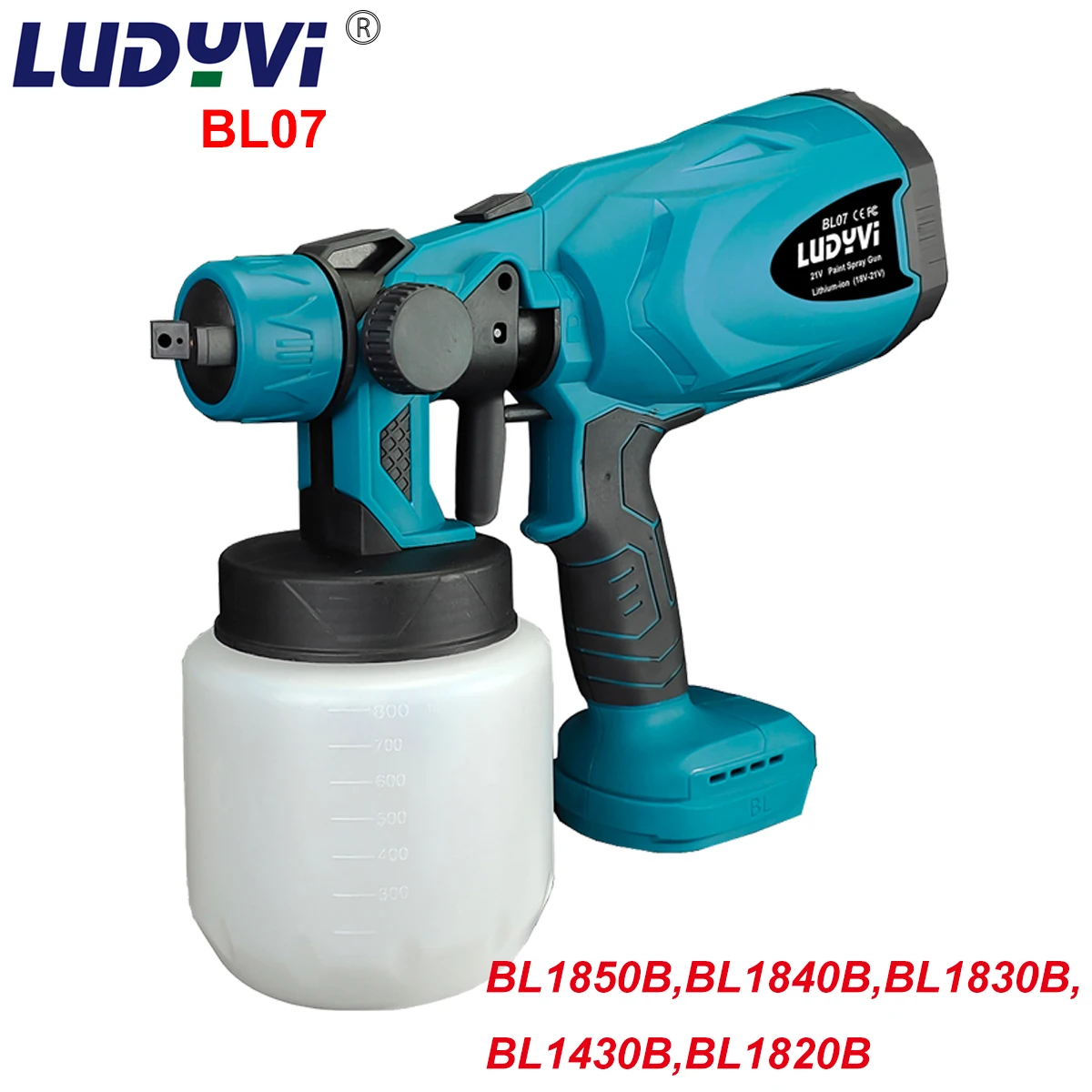 18V สเปรย์800Ml Makita รุ่นแบตเตอรี่ลิเธียมไร้สายที่ถอดออกได้ Sprayer อัตราการไหลปรับเครื่องมือไฟฟ้า