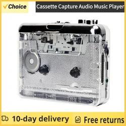 TON010 Cassette Player Portable Tape Recorder To Mp3 Full Transparent Shell USB Cassette Capture To MP3 Format Tape Music Player