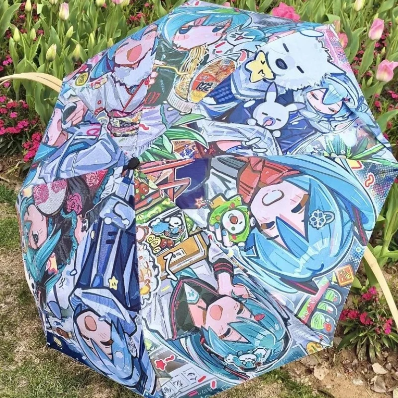 Hatsune Miku Cute Cartoon Painful Umbrella Kawaii Manga Periphery Adorkable Sun Umbrella Lovely Room Decoration Holiday Gifts