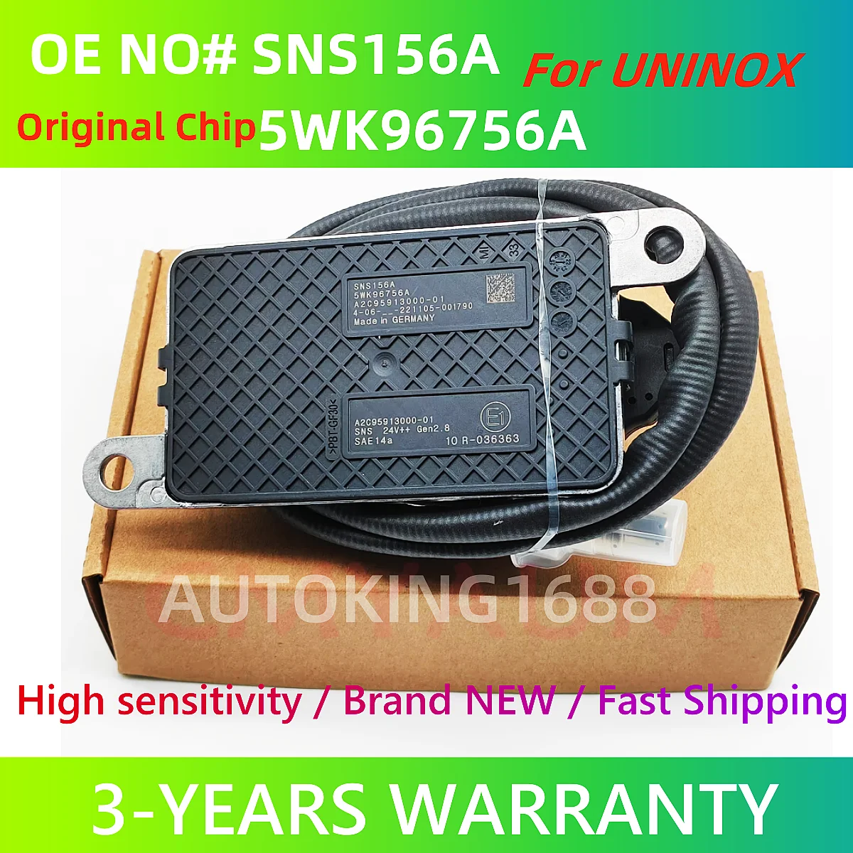 Nox Sensor 5WK96756A 5WK96756 SNS156A A2C95913000-01 Original New Nitrogen Oxygen Sensor For UNINOX Engine Car Trunk Excavator