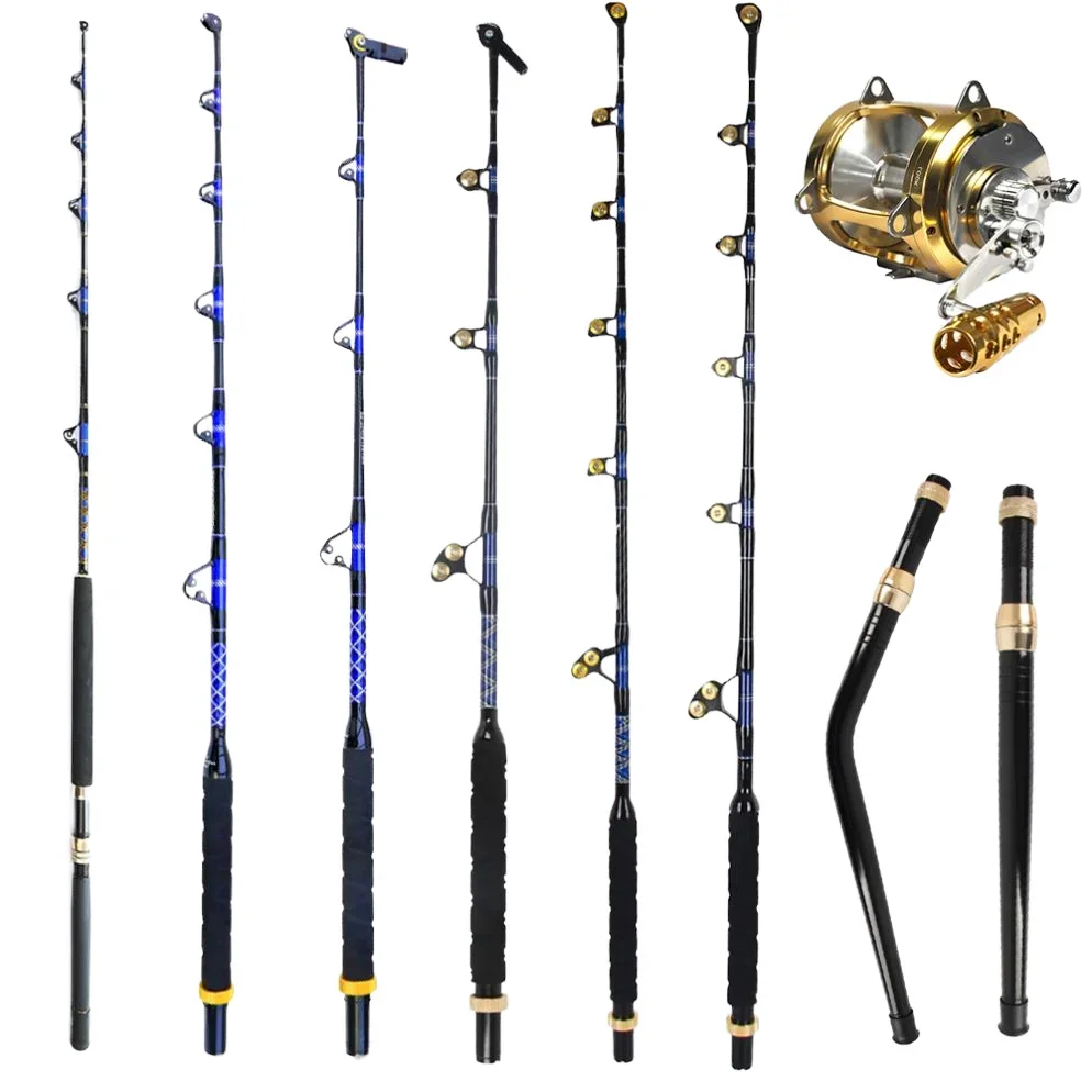 

2 Sections 6ft 6.6ft Length 80-200lb Power Carbon EVA Handle FAST Action for Ocean Boat Sea Fishing Trolling Marlin Rod