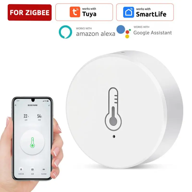 Tuya ZigBee Smart Temperature Humidity Sensor Battery Powered Smart Home Security system Work With Alexa Google Home Smart Life