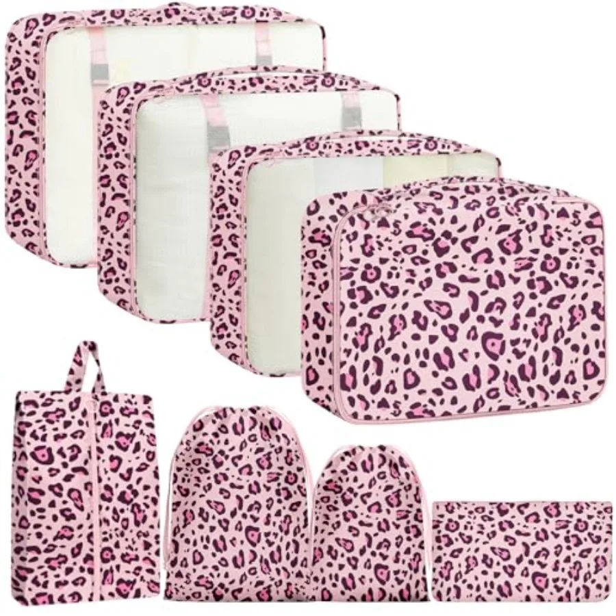 

Набор упаковочных кубов для путешествий - 8 органайзеров для багажа, дышащие сетчатые сумки для чемоданов, прочные дорожные органайзеры