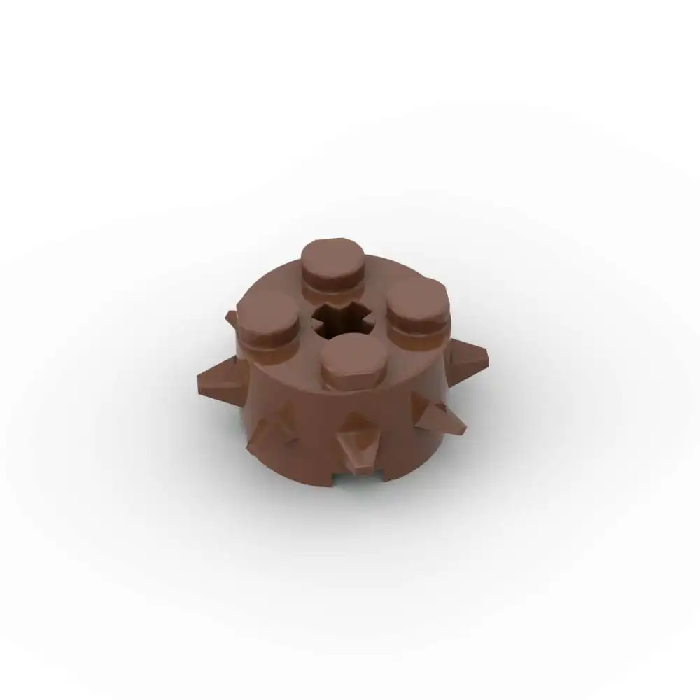 MOC 10PCS 27266 Round 2x2 With Spikes Building Blocks Set With Axle Hole House Castle Particle Idea Toys Children Birthday Gifts - view 3