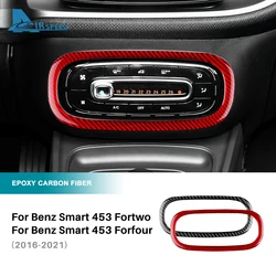 Real Soft Carbon Fiber For Mercedes Benz Smart 453 Fortwo/Forfour 2016 2017 2018-2024 Car Center Control AC Panel Trim Sticker