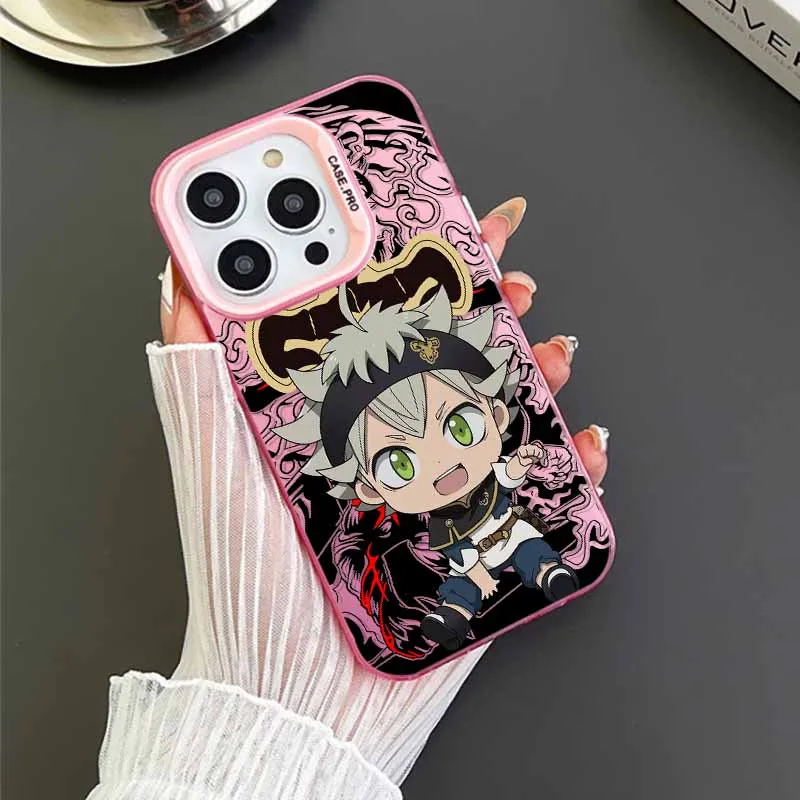 Novo dos desenhos animados bonito trevo preto capa para samsung galaxy s25 borda s24 s23 s22 s21 s20 fe ultra silicone colorido prata caso de telefone