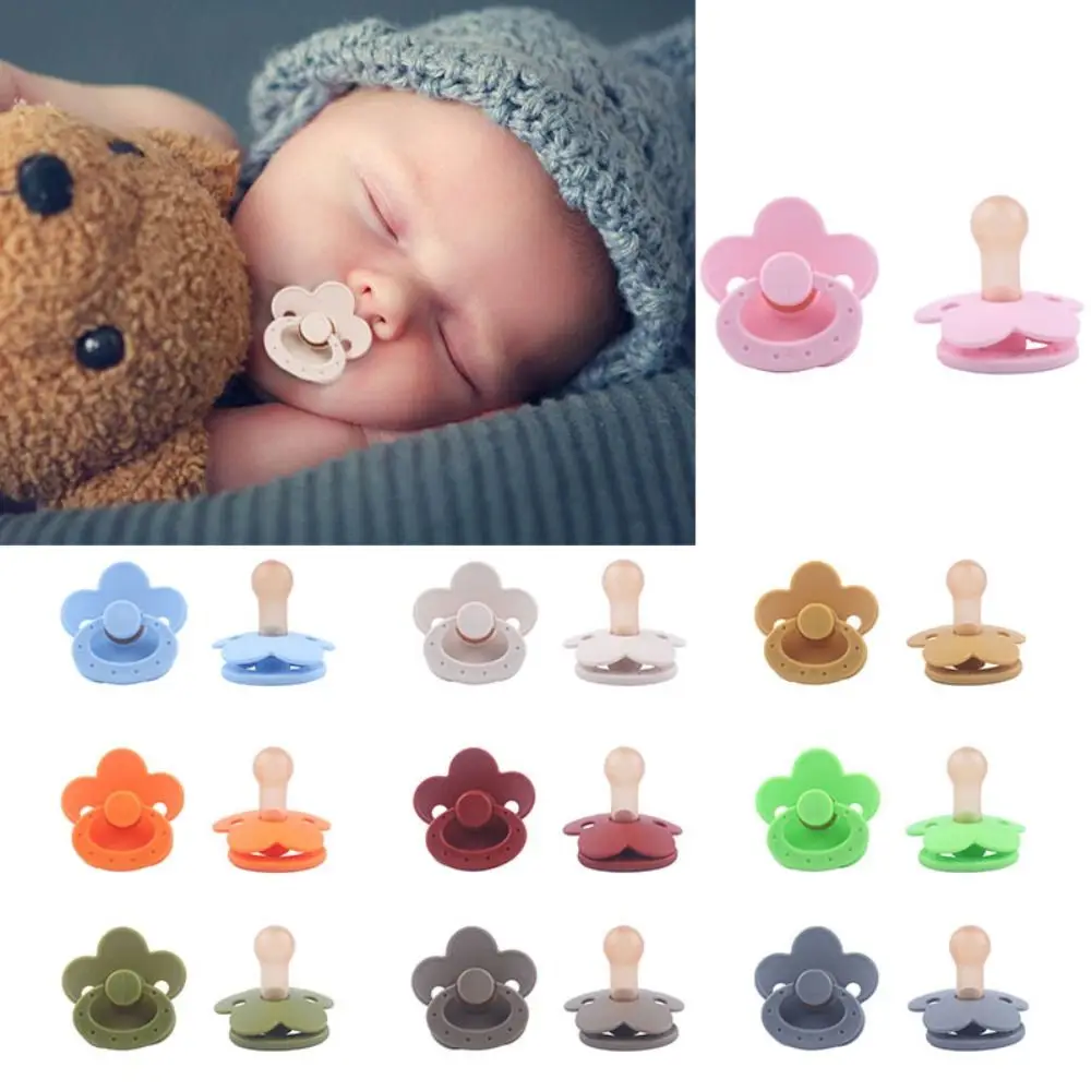 ดอกไม้น่ารักรูปร่างเด็ก Pacifier Teethe ของเล่นซิลิโคนเด็กจุกนมเกรดอาหาร Pacifier BPA ฟรีทารกแรกเกิดจุกนมหลอกเด็ก