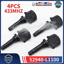 433MHZ TPMS Tire Pressure Monitor Sensor 4PCS 52940-L1100 For Hyundai Elantra Loniq Sonata Kia Optima Sorento Car Accessories