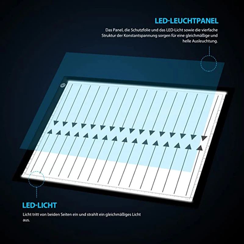 Imagem -05 - Placa de Luz Portátil Rastreamento Caixa de Luz Placa de Desenho Magnético Luz Placa de Desenho Caixa de Luz para Rastreamento Esboço Almofada a4
