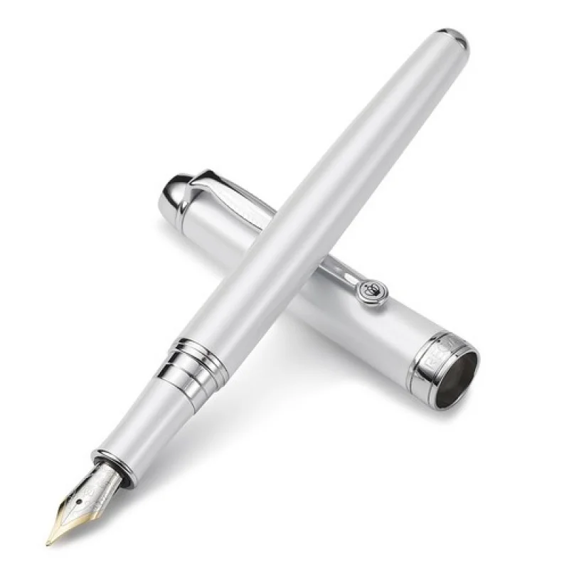 

Перьевая ручка A+ Regal Pearl White Metal, ручка из искусственного алмазного иридиевого среднего наконечника