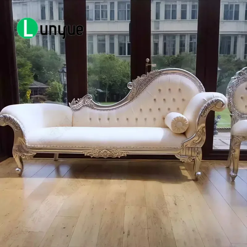 European Carved Wooden Lounge Chair for Master Bedroom Bedside Living Room Elegant Solid Wood Armchair Comfortable Home