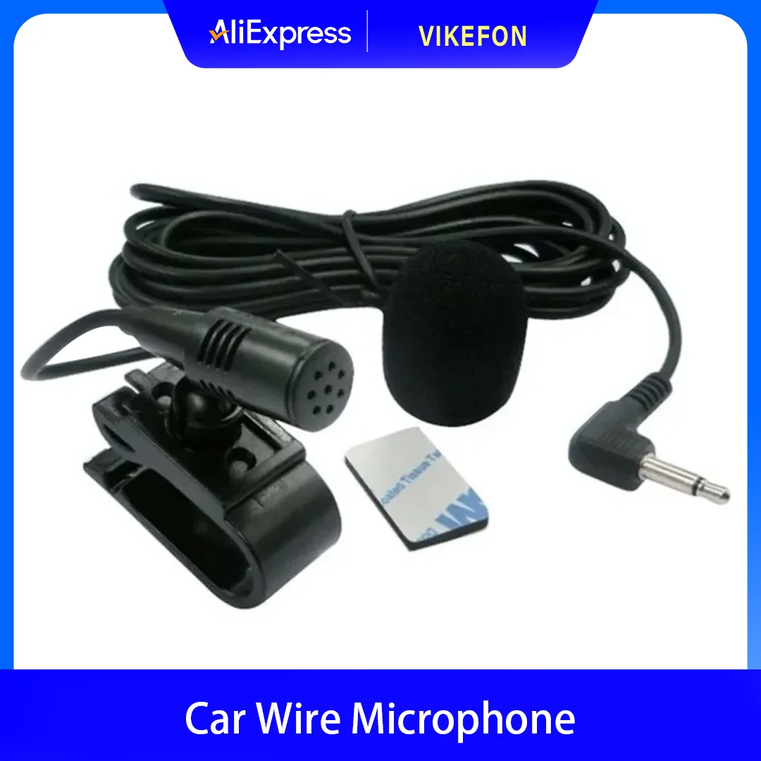Car Radio 3.5mm Jack Mic Stereo Car Microphone Micro Mini Wired External Microphone For Auto Dvd Radio 3m Long Mini Microfono